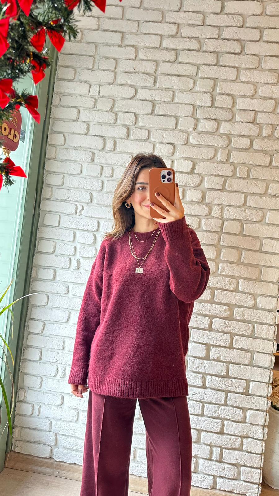 Bisiklet Yaka Triko Kazak