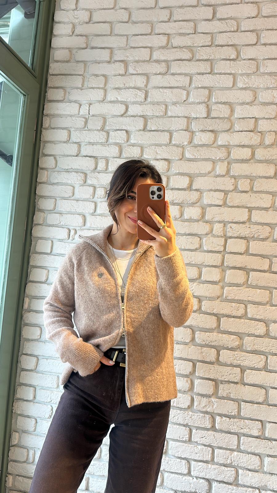 Fermuarlı Triko Hırka