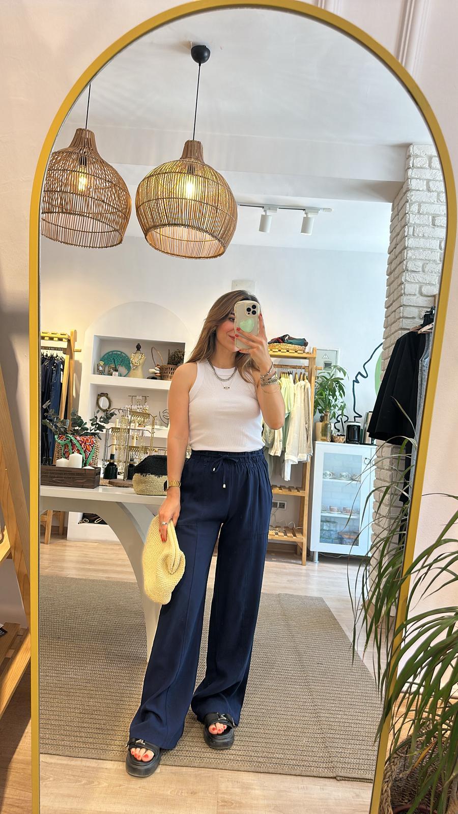 Beli Lastikli Bol Pantolon