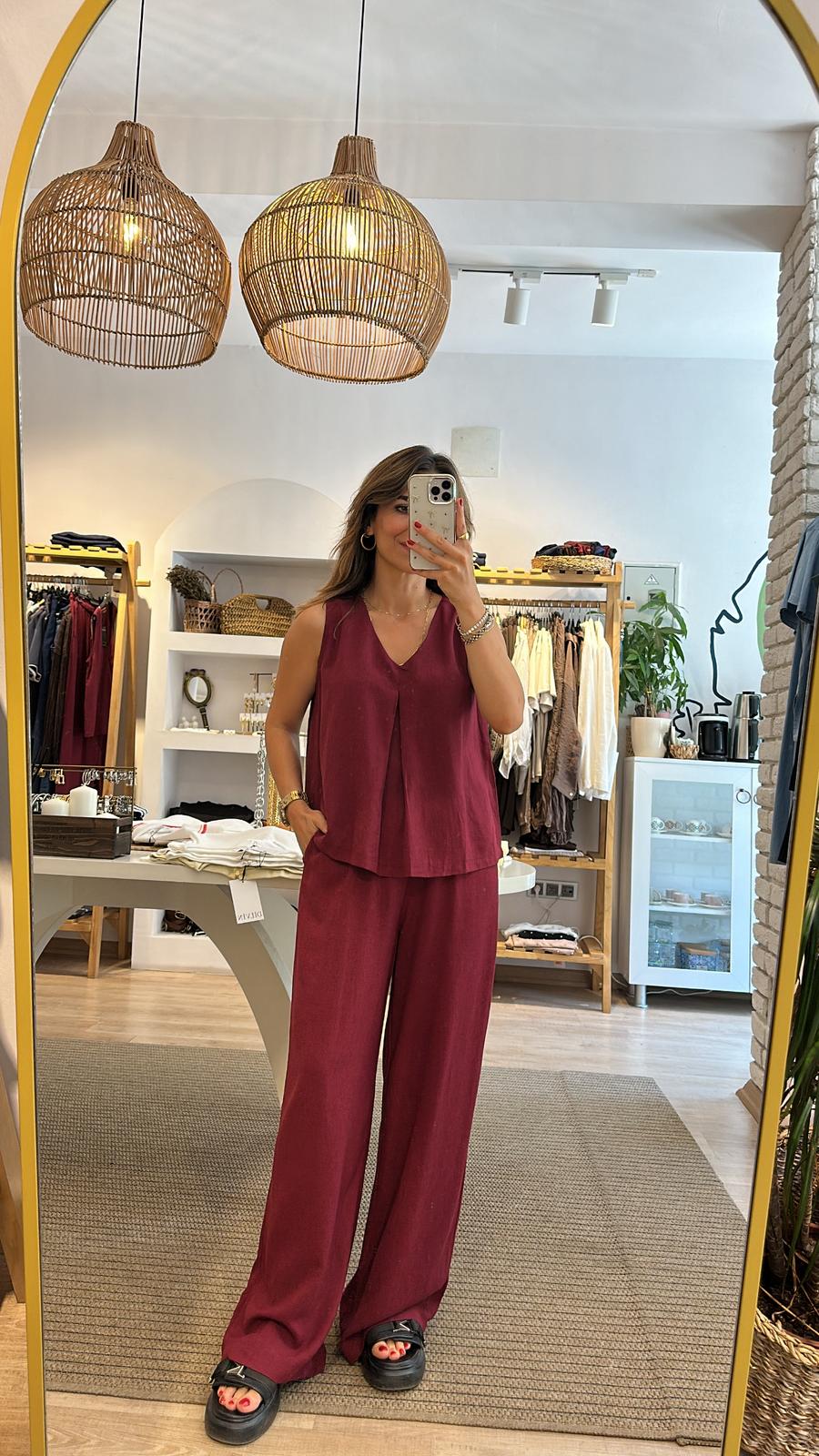 Beli Lastikli Keten Pantolon